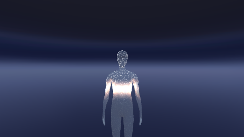 Minimal virtual reality guided meditation environment